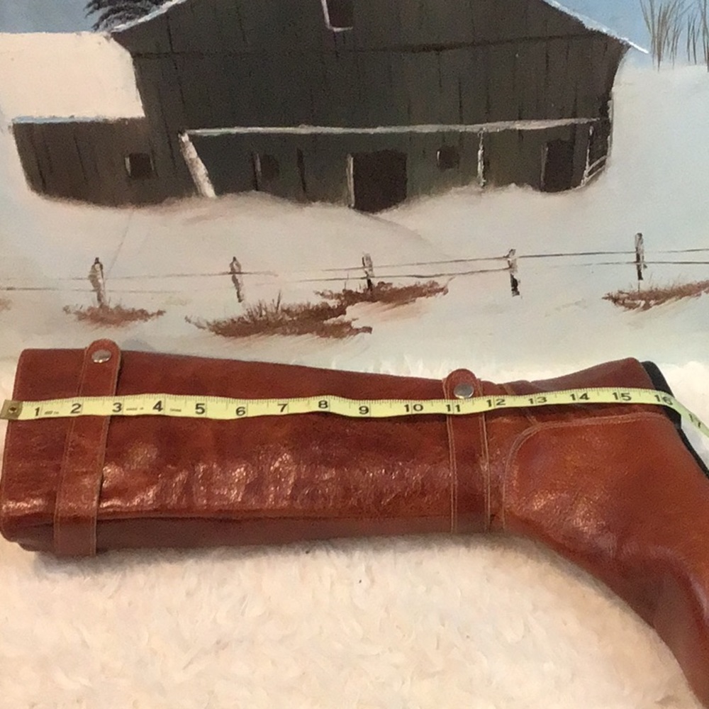 VINTAGE RUST LEATHER BOOTS.SZ 8 - Picture 14 of 14